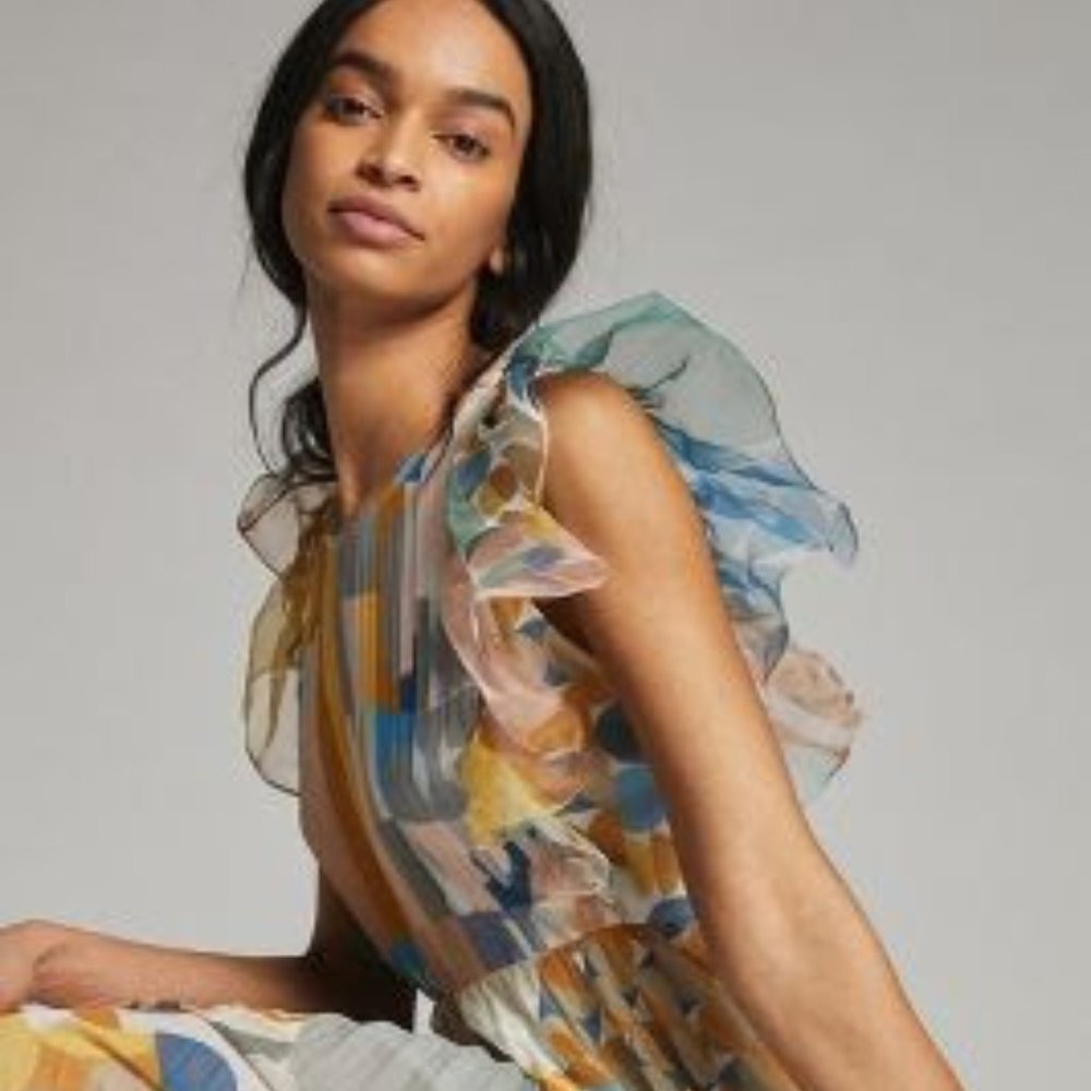 Anthropologie Norma Pleated Maxi Dress 4